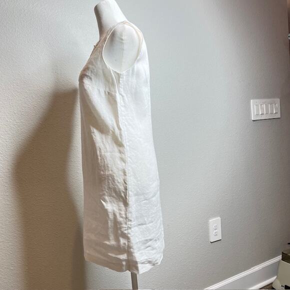 Michael Michael Kors White Linen Gold Studded Sleeveless Dress – Size 2 - Picture 9 of 15